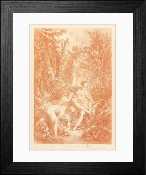 Framed Print : The Graces au Bain (The Graces at the Bath), 1756. Creator: William Wynne Ryland Framed Print : The Graces au Bain (The Graces at the Bath), 1756. Creator: William Wynne Ryland