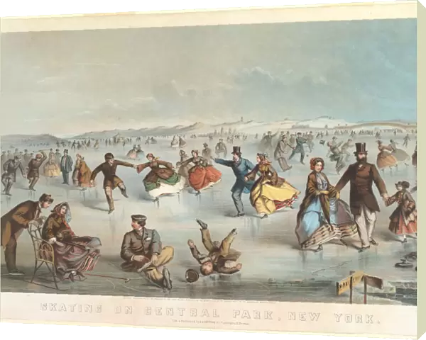 Skating in Central Park, New York, 1861. Creator: Unknown