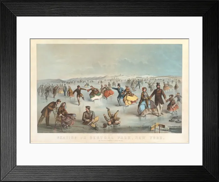 Framed Print : Skating in Central Park, New York, 1861. Creator: Unknown Framed Print : Skating in Central Park, New York, 1861. Creator: Unknown