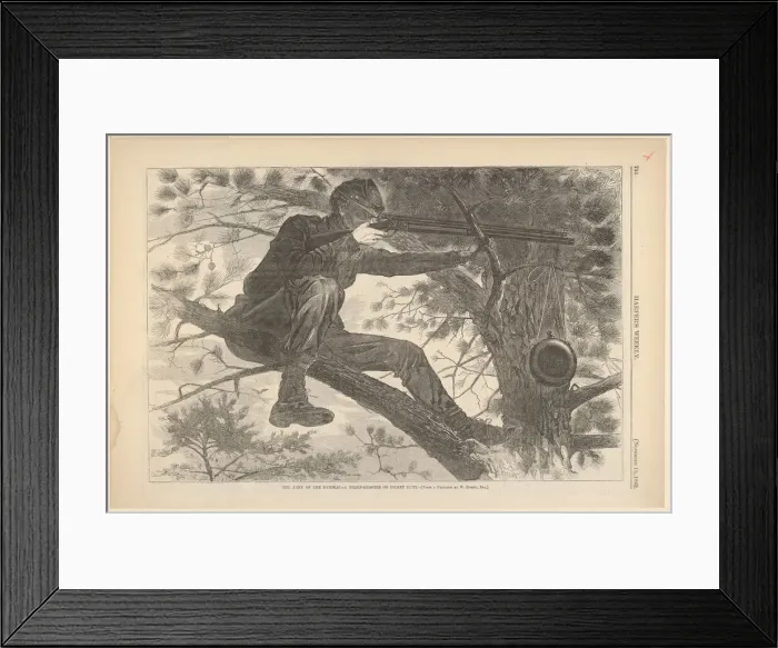 Framed Print : The Army of the Potomac - A Sharp-Shooter on Picket Duty (Harpers Weekly, Vo Framed Print : The Army of the Potomac - A Sharp-Shooter on Picket Duty (Harpers Weekly, Vo