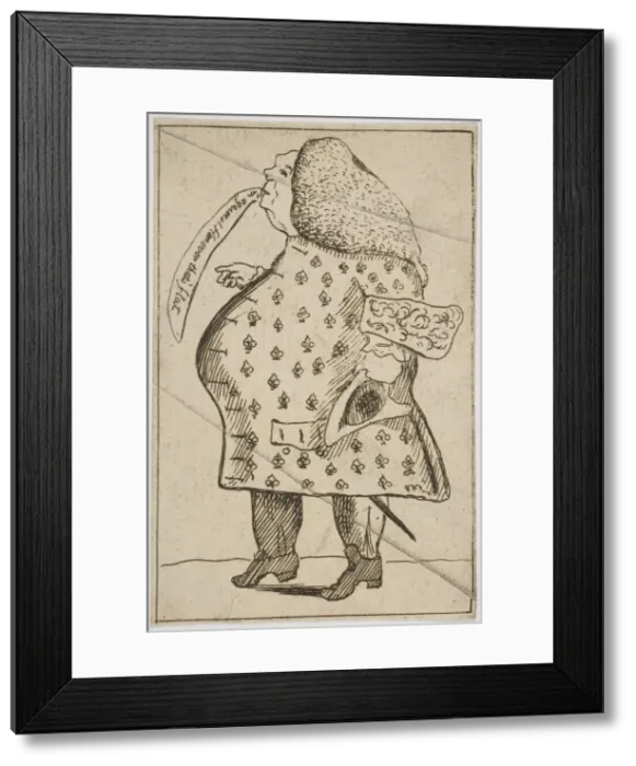 Framed Print : Caricature of a Man declaring: I m against Hanover thats flat, ca. 1757 Framed Print : Caricature of a Man declaring: I m against Hanover thats flat, ca. 1757