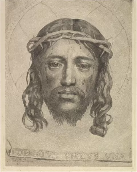 Face of Christ on St. Veronicas Veil, 1735. Creator: Dudesert