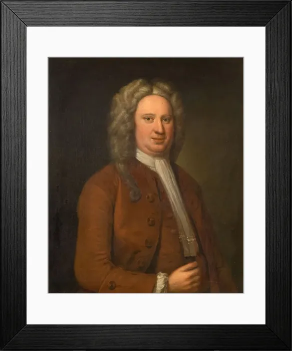 Framed Print : Portrait Of An Unknown Man, Possibly Clobery Holte, 1720-1740. Creator: Unknown
