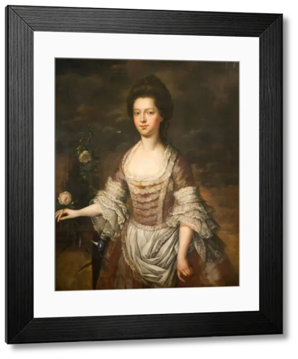 Framed Print : Portrait Of A Woman, Possibly Anne Clobery, 1740-1760. Creator: Unknown Framed Print : Portrait Of A Woman, Possibly Anne Clobery, 1740-1760. Creator: Unknown