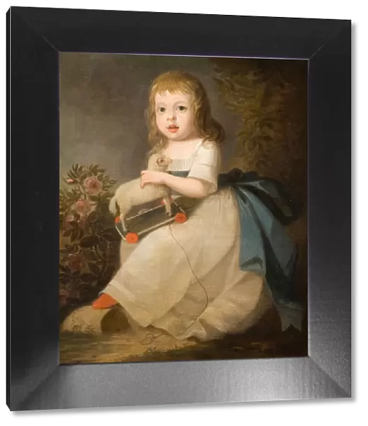 Portrait of a Child with a Toy Sheep, 1850. Creator: Unknown