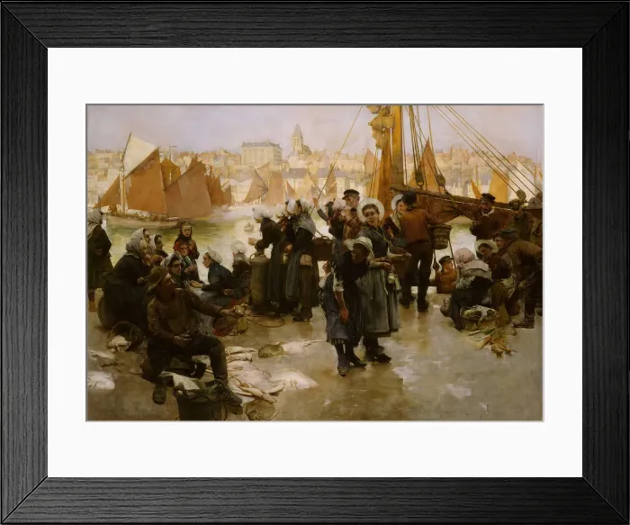 Framed Print : The Departure Of The Fishing Fleet, Boulogne, 1891. Creator: Albert Chevallier Tayler Framed Print : The Departure Of The Fishing Fleet, Boulogne, 1891. Creator: Albert Chevallier Tayler