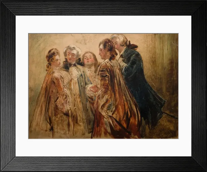 Framed Print : Conversation Piece, 1845-1850. Creator: Abraham Solomon Framed Print : Conversation Piece, 1845-1850. Creator: Abraham Solomon