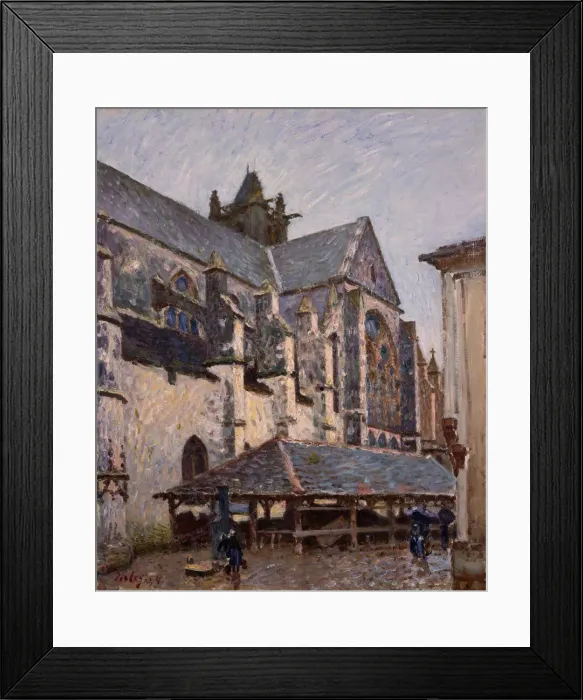 Framed Print : The Church at Moret in the Rain, 1894. Creator: Alfred Sisley Framed Print : The Church at Moret in the Rain, 1894. Creator: Alfred Sisley