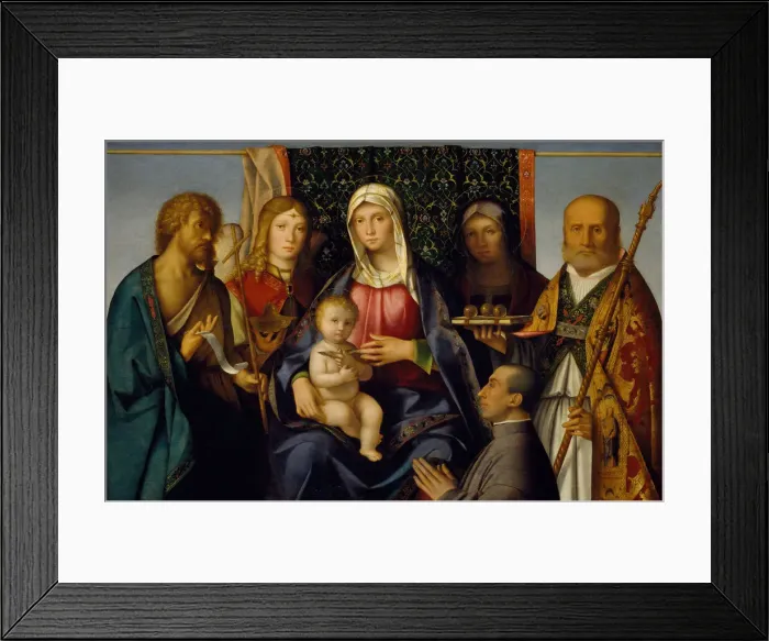 Framed Print : Virgin and Child with Saints and a Donor, 1505-1515. Creator: Boccaccio Boccaccino Framed Print : Virgin and Child with Saints and a Donor, 1505-1515. Creator: Boccaccio Boccaccino