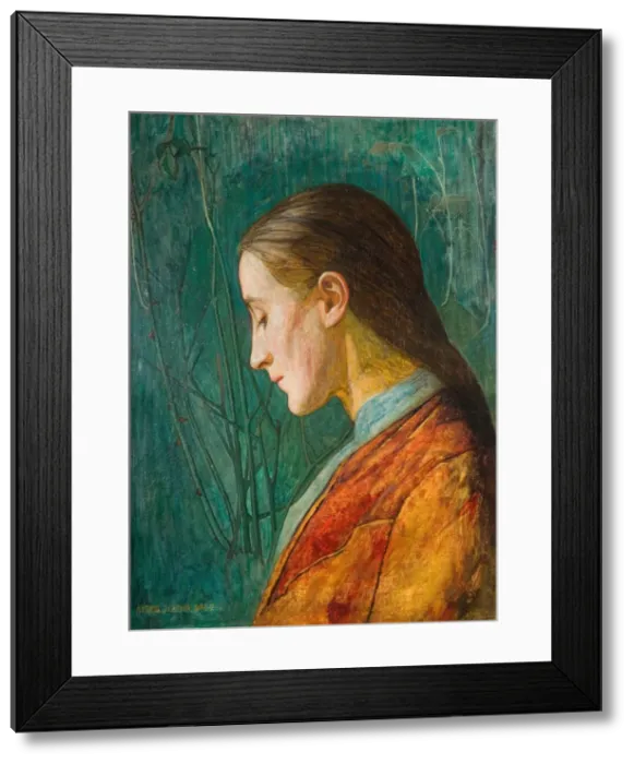 Framed Print : Portrait Of A Reflective Lady, 1887. Creator: Arthur Joseph Gaskin Framed Print : Portrait Of A Reflective Lady, 1887. Creator: Arthur Joseph Gaskin
