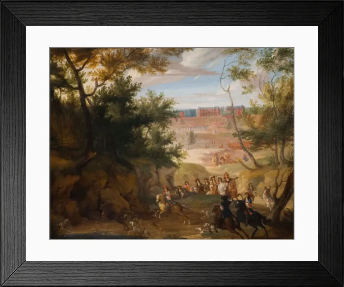 Framed Print : View Of Versailles With Louis XIV And Huntsmen, 1700. Creator: Adam Frans van der Meulen Framed Print : View Of Versailles With Louis XIV And Huntsmen, 1700. Creator: Adam Frans van der Meulen