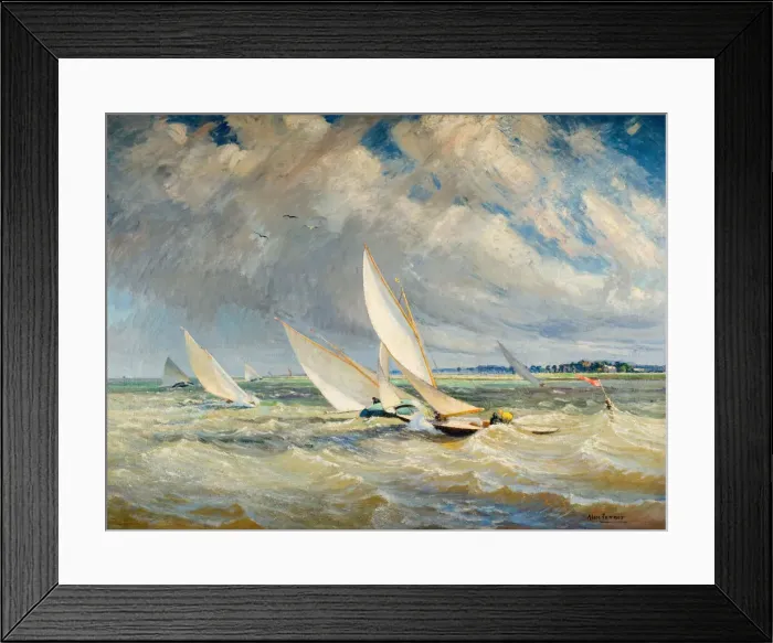 Framed Print : Yachts Racing In Bad Weather - Burnham-On-Crouch, 1919. Creator: Alice Maud Fanner Framed Print : Yachts Racing In Bad Weather - Burnham-On-Crouch, 1919. Creator: Alice Maud Fanner