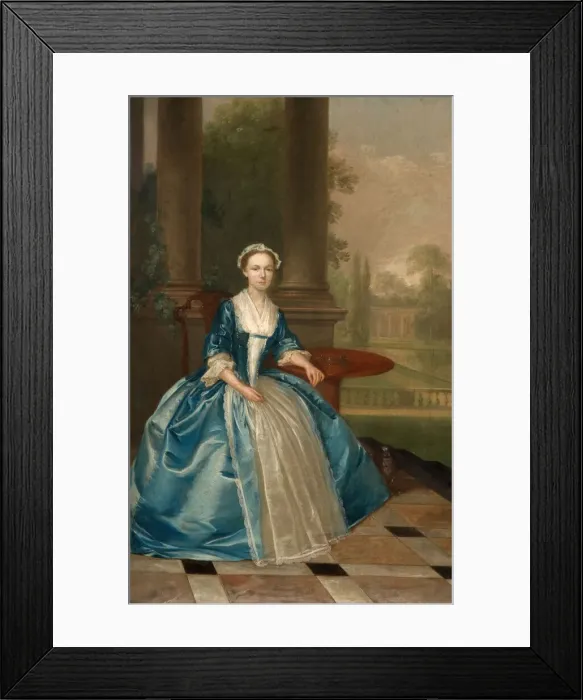 Framed Print : Portrait Of A Woman In Light Blue, 1785. Creator: Arthur Devis Framed Print : Portrait Of A Woman In Light Blue, 1785. Creator: Arthur Devis
