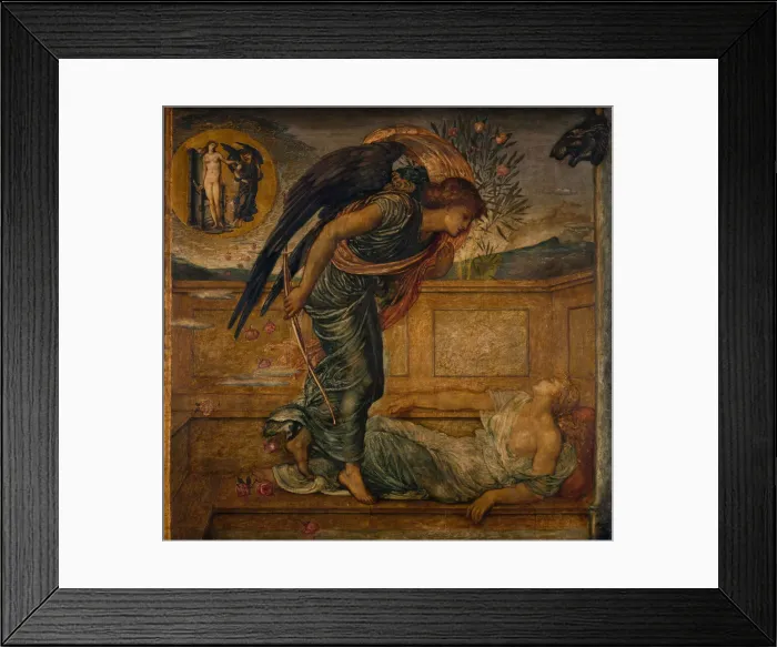 Framed Print : Cupid and Psyche - Palace Green Murals - Cupid Finding Psyche Asleep by a Fountain, 1881 Framed Print : Cupid and Psyche - Palace Green Murals - Cupid Finding Psyche Asleep by a Fountain, 1881