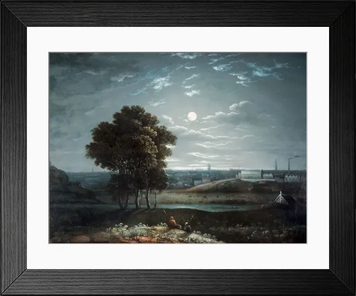 Framed Print : Birmingham by Moonlight, 1800-1850. Creator: Unknown Framed Print : Birmingham by Moonlight, 1800-1850. Creator: Unknown