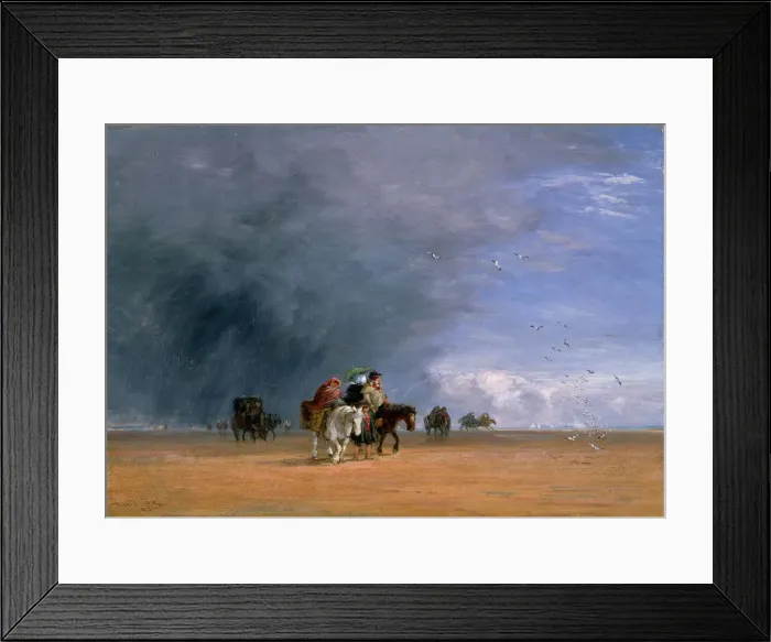 Framed Print : Crossing the Sands, 1848. Creator: David Cox the elder Framed Print : Crossing the Sands, 1848. Creator: David Cox the elder