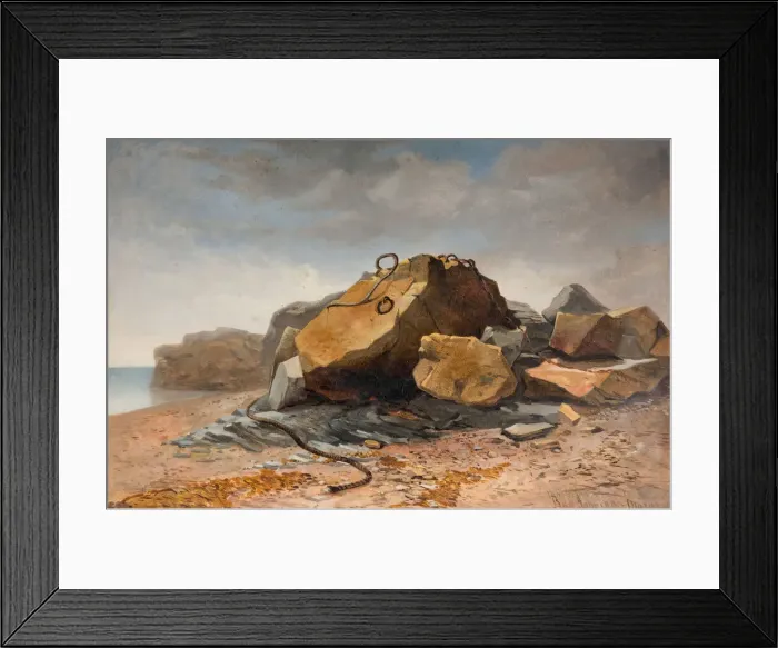 Framed Print : Beach Scene, Marazion, Cornwall, 1860. Creator: Benjamin Johnson Framed Print : Beach Scene, Marazion, Cornwall, 1860. Creator: Benjamin Johnson