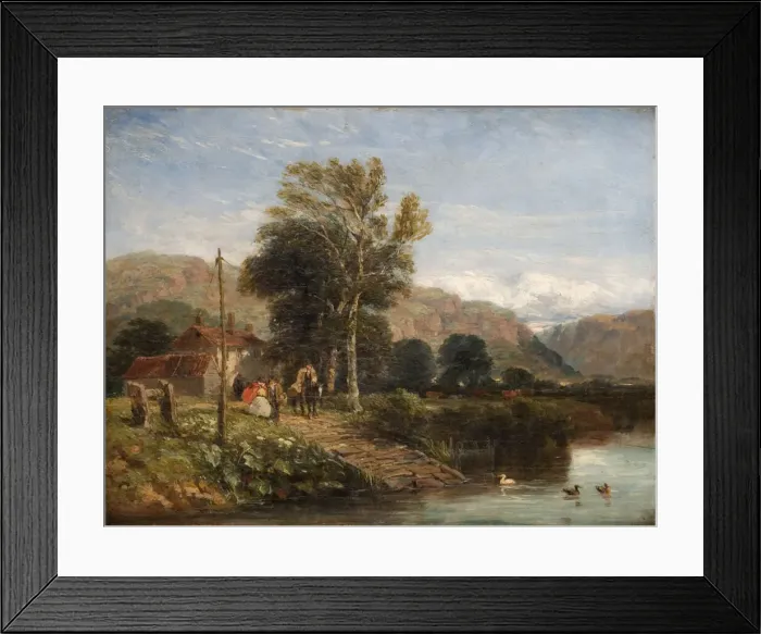 Framed Print : Waiting for the Ferry, 1845. Creator: David Cox the elder Framed Print : Waiting for the Ferry, 1845. Creator: David Cox the elder