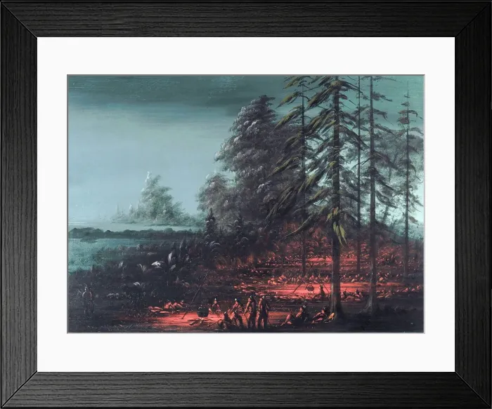 Framed Print : Bivouac of a Sioux War Party, 1861 / 1869. Creator: George Catlin Framed Print : Bivouac of a Sioux War Party, 1861 / 1869. Creator: George Catlin