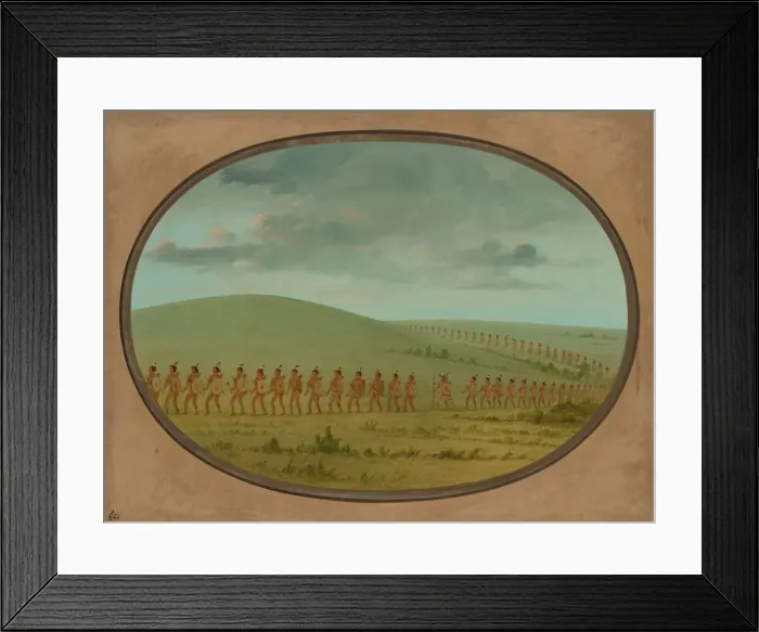 Framed Print : Indian File - Iowa, 1861 / 1869. Creator: George Catlin Framed Print : Indian File - Iowa, 1861 / 1869. Creator: George Catlin