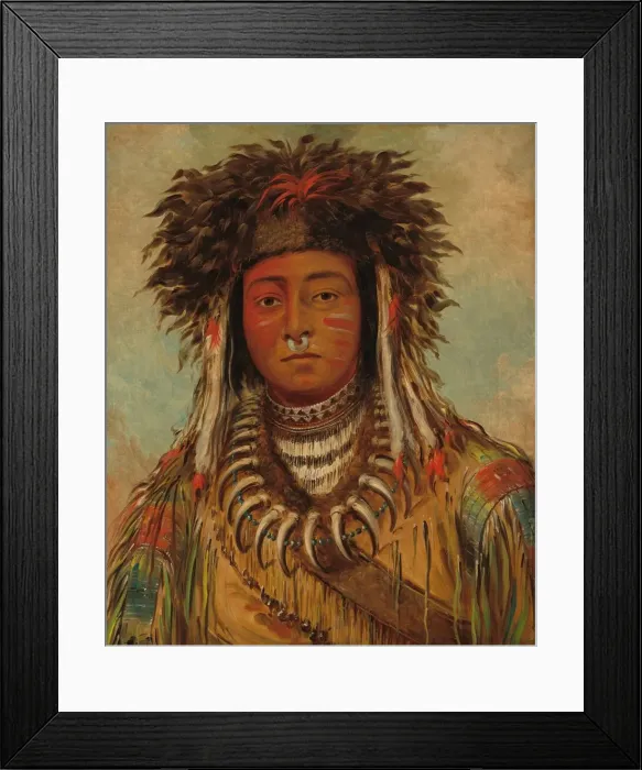 Framed Print : Boy Chief - Ojibbeway, 1843. Creator: George Catlin Framed Print : Boy Chief - Ojibbeway, 1843. Creator: George Catlin