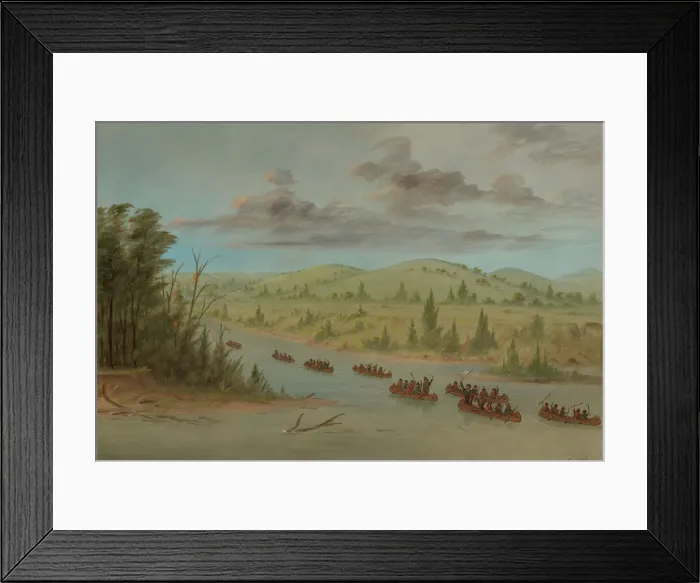 Framed Print : La Salles Party Entering the Mississippi in Canoes. February 6, 1682, 1847 / 1848 Framed Print : La Salles Party Entering the Mississippi in Canoes. February 6, 1682, 1847 / 1848