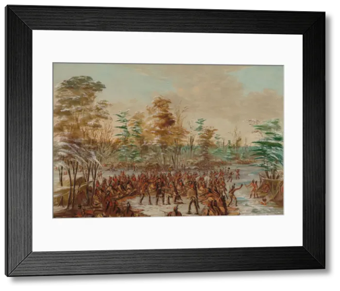 Framed Print : De Tonty Suing for Peace in the Iroquois Village. January 2, 1680, 1847  /  1848