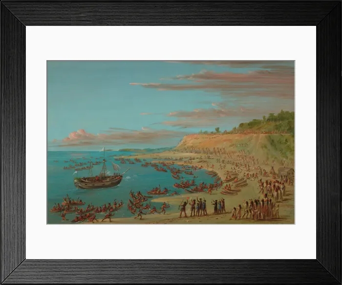 Framed Print : The Griffin Entering the Harbor at Mackinaw. August 27, 1679, 1847 / 1848 Framed Print : The Griffin Entering the Harbor at Mackinaw. August 27, 1679, 1847 / 1848
