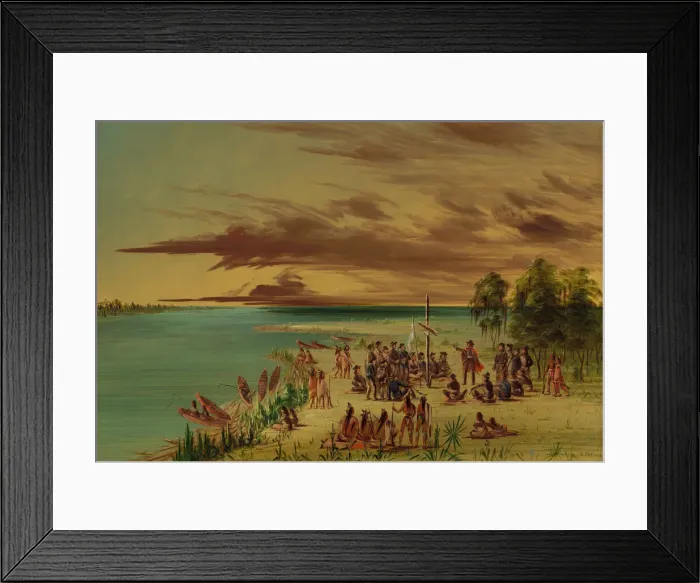 Framed Print : La Salle Claiming Louisiana for France. April 9, 1682, 1847 / 1848. Creator: George Catlin Framed Print : La Salle Claiming Louisiana for France. April 9, 1682, 1847 / 1848. Creator: George Catlin