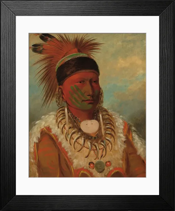 Framed Print : The White Cloud, Head Chief of the Iowas, 1844 / 1845. Creator: George Catlin Framed Print : The White Cloud, Head Chief of the Iowas, 1844 / 1845. Creator: George Catlin