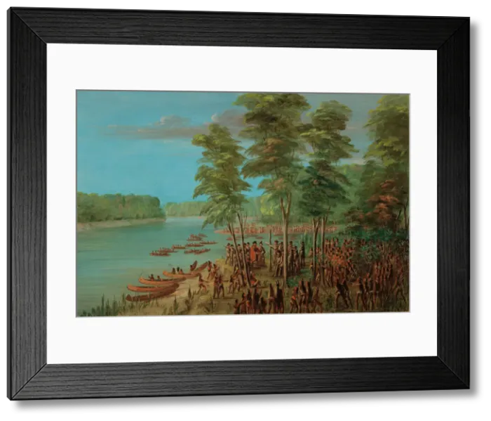 Framed Print : La Salle Taking Possession of the Land at the Mouth of the Arkansas Framed Print : La Salle Taking Possession of the Land at the Mouth of the Arkansas