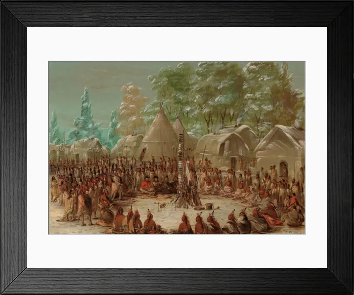 Framed Print : La Salles Party Feasted in the Illinois Village. January 2, 1680, 1847 / 1848 Framed Print : La Salles Party Feasted in the Illinois Village. January 2, 1680, 1847 / 1848