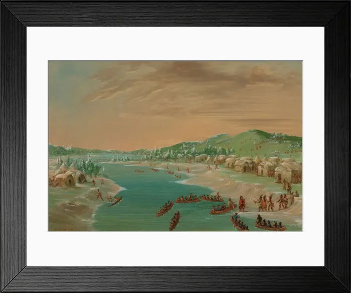 Framed Print : La Salle and Party Arrive at the Village of the Illinois. January 1, 1680, 1847 / 1848 Framed Print : La Salle and Party Arrive at the Village of the Illinois. January 1, 1680, 1847 / 1848