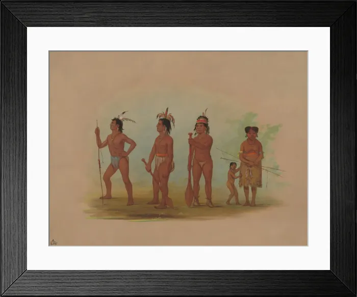 Framed Print : Klatsop Indians, 1855 / 1869. Creator: George Catlin Framed Print : Klatsop Indians, 1855 / 1869. Creator: George Catlin