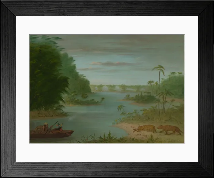 Framed Print : Pont de Palmiers and Tiger Shooting, 1854 / 1869. Creator: George Catlin Framed Print : Pont de Palmiers and Tiger Shooting, 1854 / 1869. Creator: George Catlin