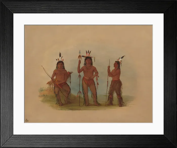 Framed Print : Alaeutian Chief and Two Warriors, 1855 / 1869. Creator: George Catlin Framed Print : Alaeutian Chief and Two Warriors, 1855 / 1869. Creator: George Catlin