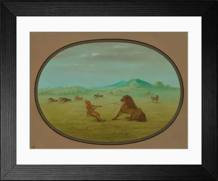 Framed Print : Catching Wild Horses - Pawnee, 1861 / 1869. Creator: George Catlin Framed Print : Catching Wild Horses - Pawnee, 1861 / 1869. Creator: George Catlin