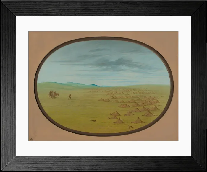Framed Print : Prairie Dog Village, 1861 / 1869. Creator: George Catlin Framed Print : Prairie Dog Village, 1861 / 1869. Creator: George Catlin