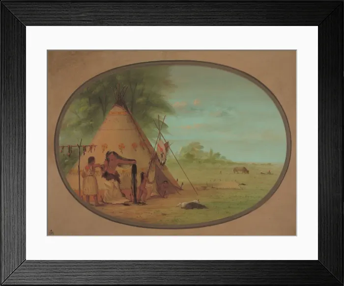 Framed Print : A Crow Chief at His Toilette, 1861 / 1869. Creator: George Catlin Framed Print : A Crow Chief at His Toilette, 1861 / 1869. Creator: George Catlin