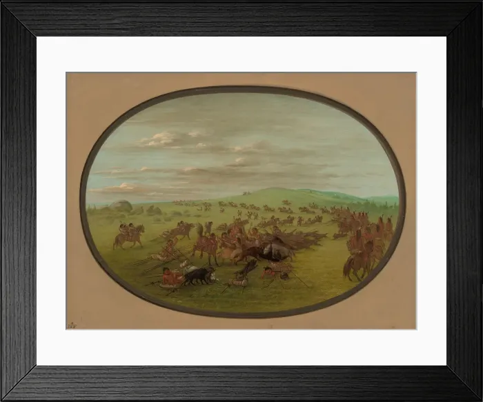 Framed Print : Camanchees Moving, 1861  /  1869. Creator: George Catlin