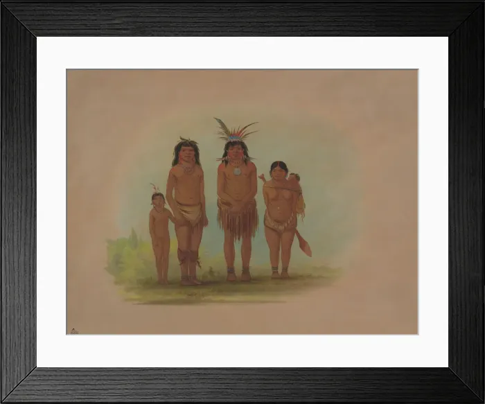 Framed Print : Four Sepibo Indians, 1854 / 1869. Creator: George Catlin Framed Print : Four Sepibo Indians, 1854 / 1869. Creator: George Catlin