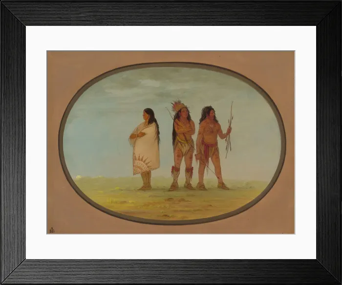 Framed Print : Three Navaho Indians, 1861 / 1869. Creator: George Catlin Framed Print : Three Navaho Indians, 1861 / 1869. Creator: George Catlin