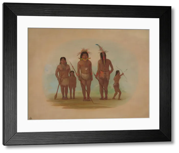 Framed Print : Five Iquito Indians, 1854 / 1869. Creator: George Catlin Framed Print : Five Iquito Indians, 1854 / 1869. Creator: George Catlin