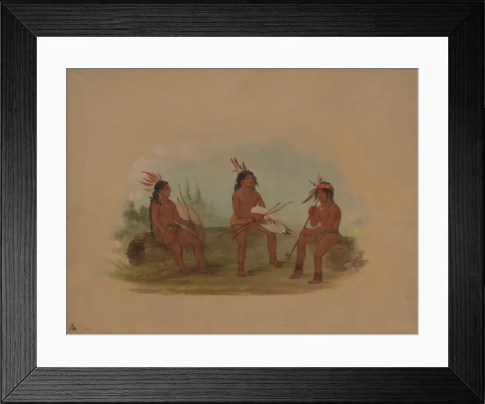 Framed Print : Three Young Chinook Men, 1855 / 1869. Creator: George Catlin Framed Print : Three Young Chinook Men, 1855 / 1869. Creator: George Catlin