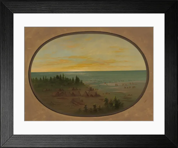 Framed Print : Nayas Village - Indians Bathing, 1855 / 1869. Creator: George Catlin Framed Print : Nayas Village - Indians Bathing, 1855 / 1869. Creator: George Catlin