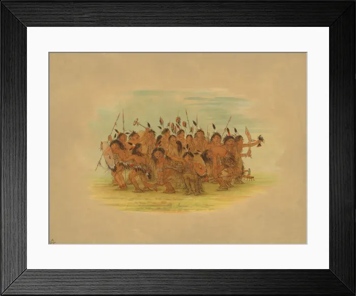 Framed Print : Scalp Dance - Sioux, 1861. Creator: George Catlin Framed Print : Scalp Dance - Sioux, 1861. Creator: George Catlin