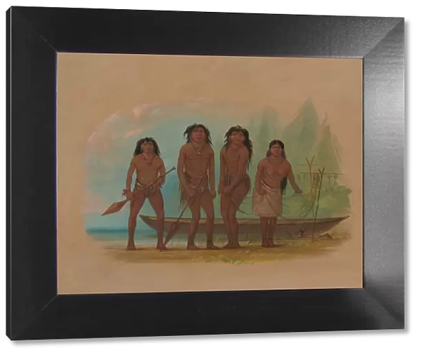 Four Fuegian Indians, 1856  /  1869. Creator: George Catlin