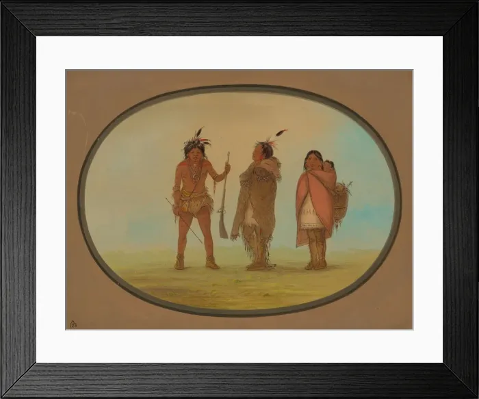 Framed Print : Arapaho Chief, His Wife, and a Warrior, 1861 / 1869. Creator: George Catlin Framed Print : Arapaho Chief, His Wife, and a Warrior, 1861 / 1869. Creator: George Catlin