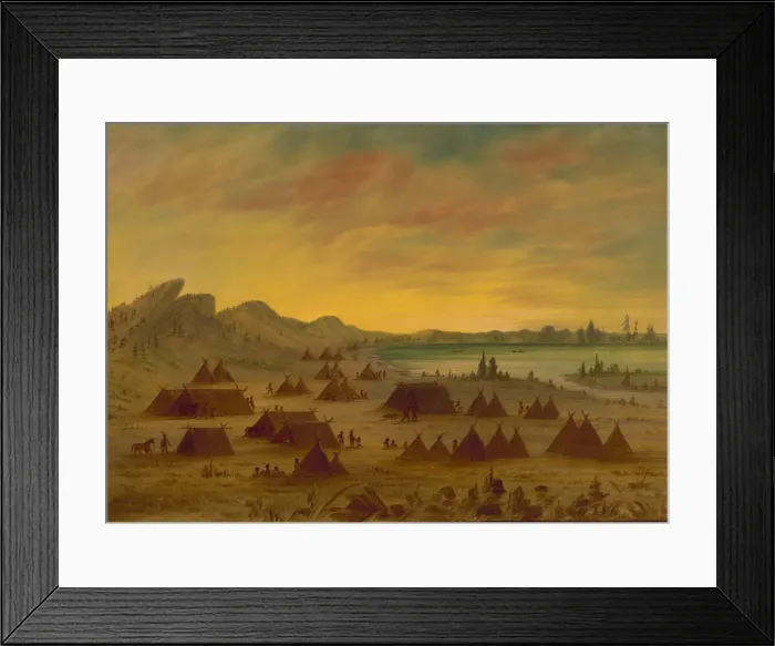 Framed Print : An Apachee Village, 1855 / 1869. Creator: George Catlin Framed Print : An Apachee Village, 1855 / 1869. Creator: George Catlin