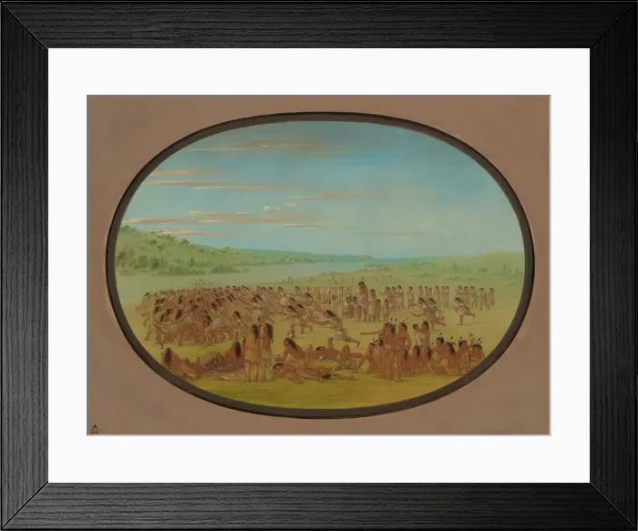Framed Print : Ball-Play of the Women - Sioux, 1861 / 1869. Creator: George Catlin Framed Print : Ball-Play of the Women - Sioux, 1861 / 1869. Creator: George Catlin